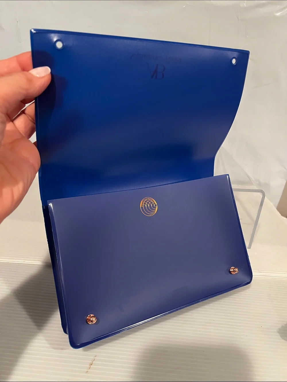 Augustinus Bader Royal Blue Silicone Cosmetic Clutch
